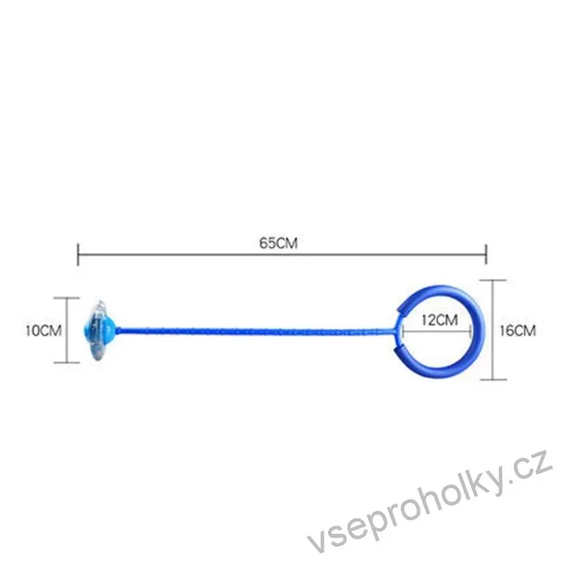 Blikající skákací míč na laně / venkovní LED hračka - žlutý