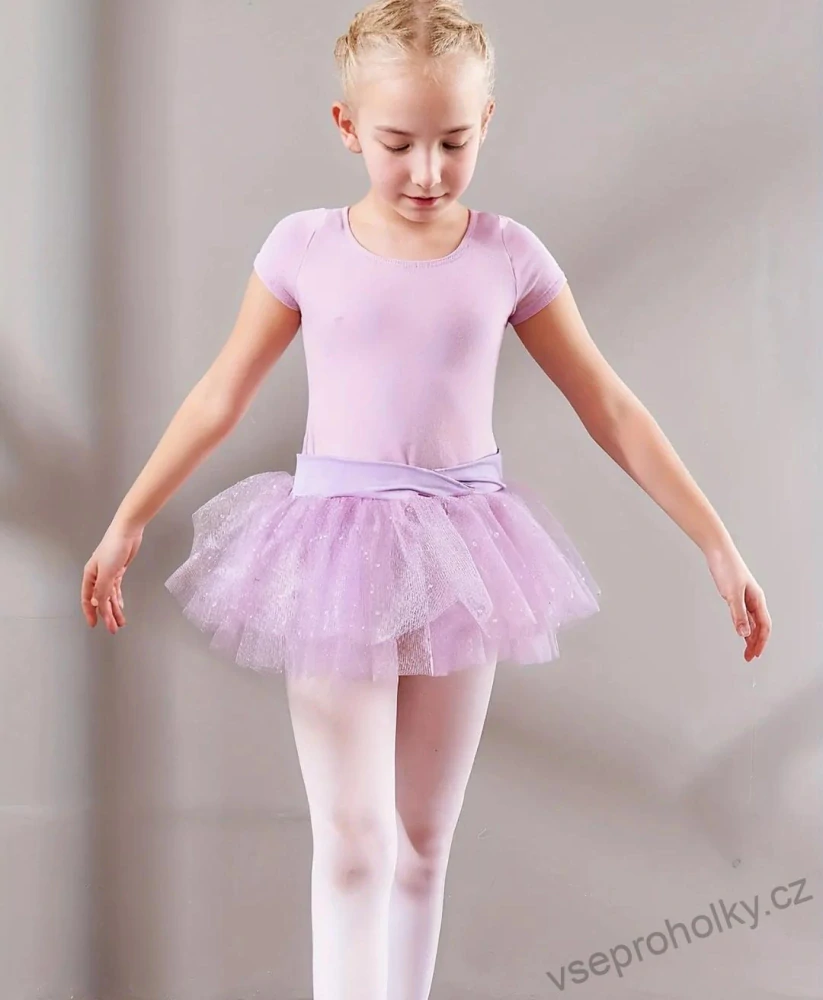 Dívčí baletní trikot s tutu sukénkou fialový