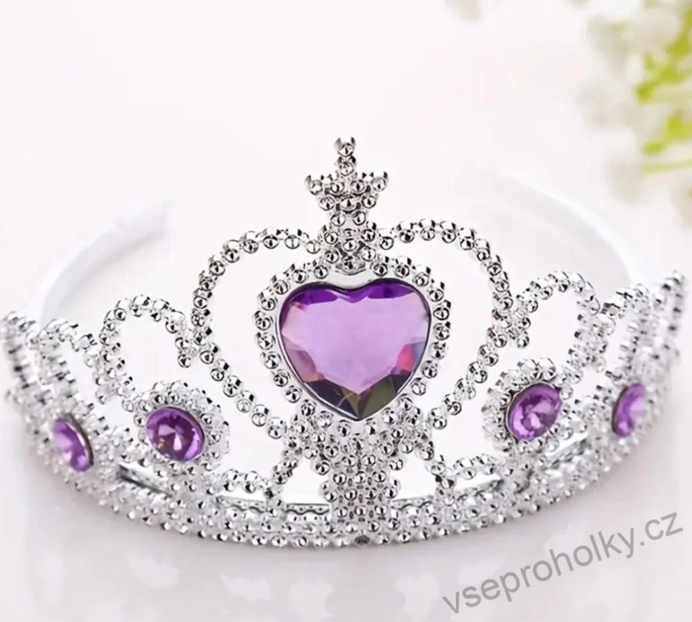 Dětská princeznovská korunka fialová