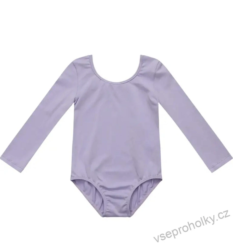 Fialový bavlněný gymnastický taneční dres