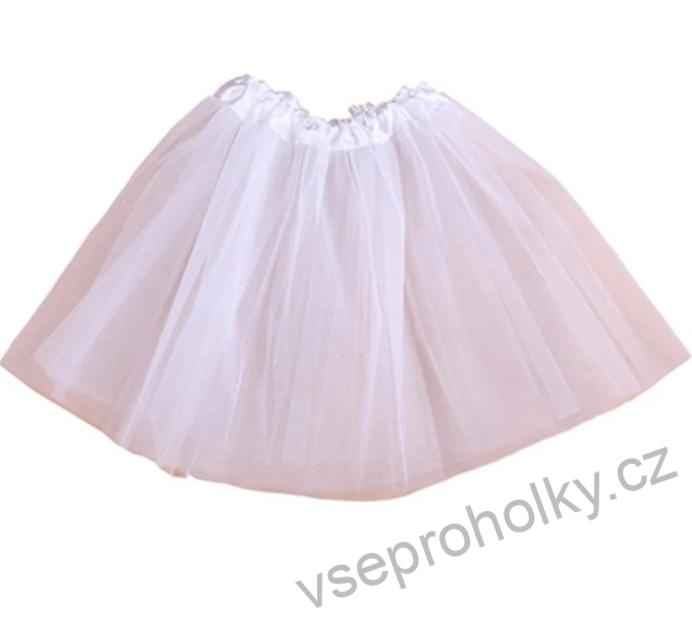 Bílá tylová tutu sukně 40cm