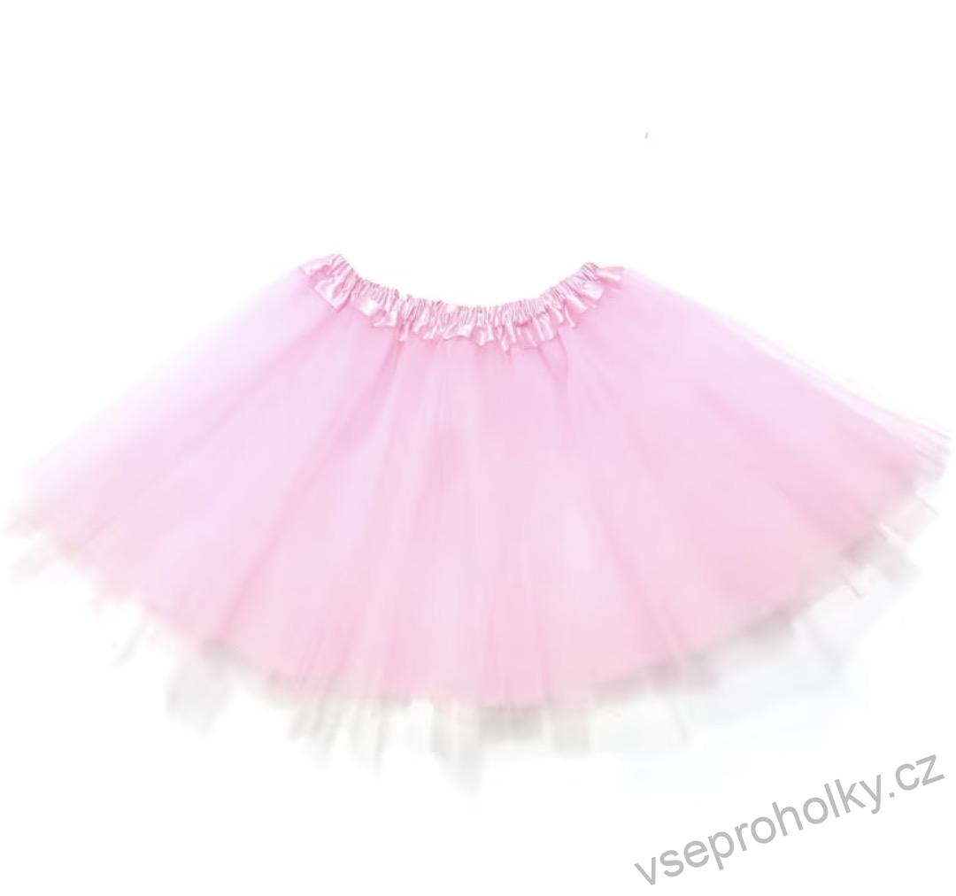 Dívčí růžová tylová tutu sukně 30cm
