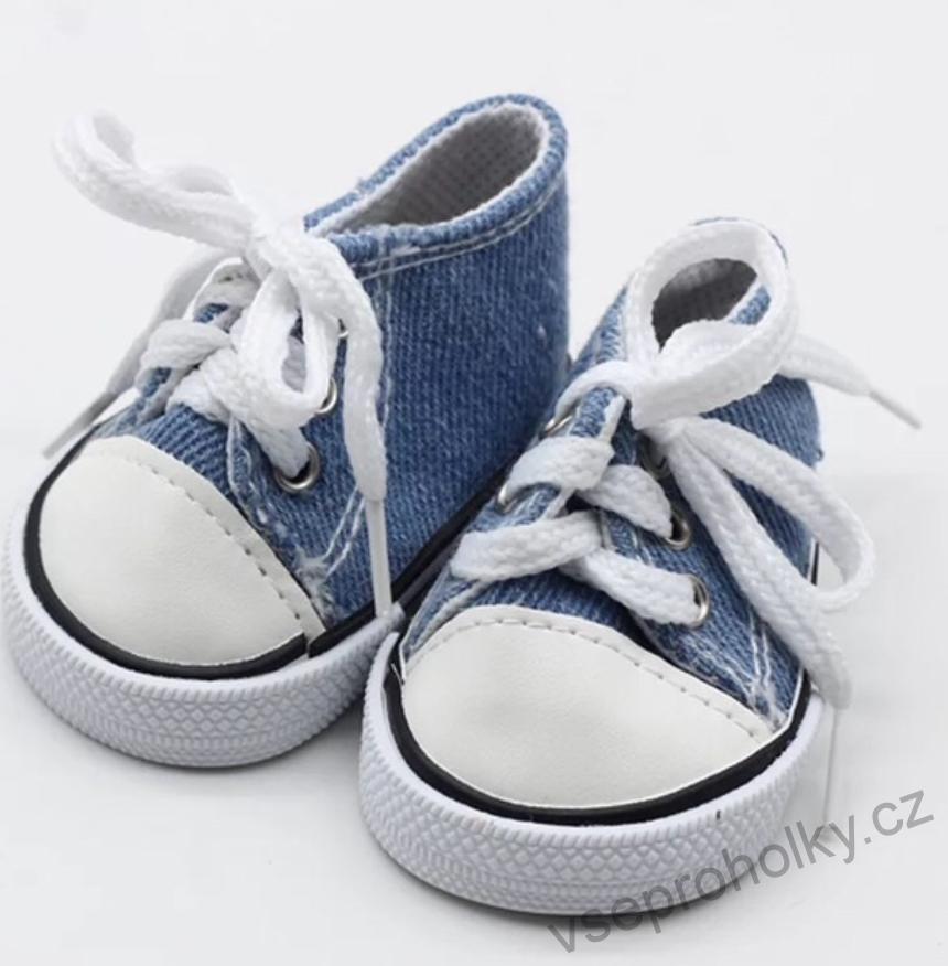 Modré boty tenisky converse pro panenku pro panenku American girl a Baby Born 43 cm