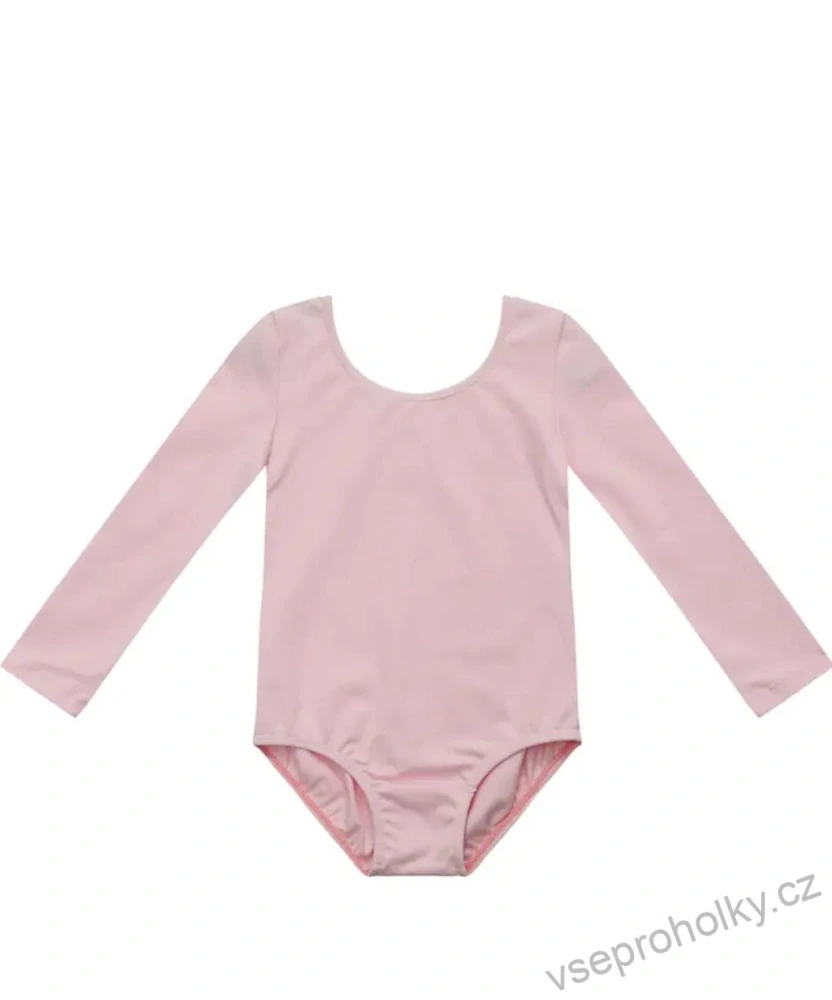 Růžový bavlněný gymnastický taneční dres