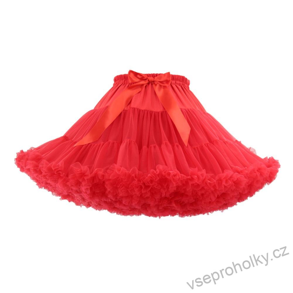 Dámská červená tutu petti šifónová dolly sukně