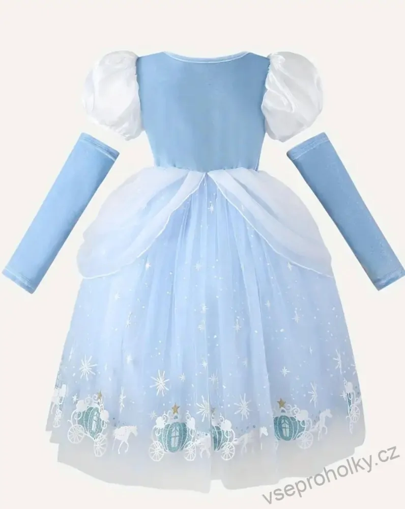 Princeznovské šaty kostým Popelka s rukavičky