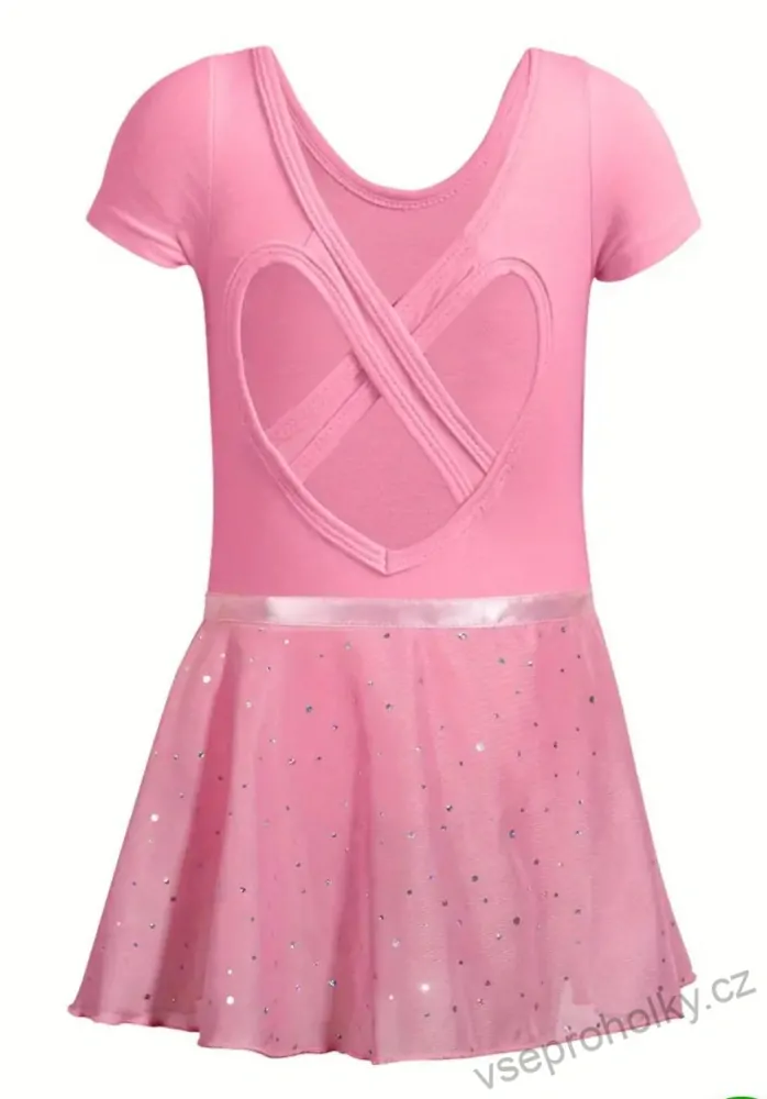 Dívčí baletní dres ze sukní růžový
