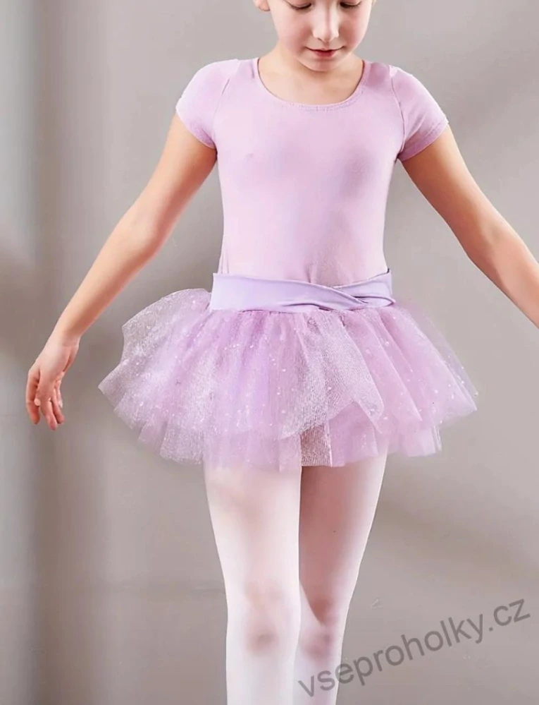 Dívčí baletní trikot s tutu sukénkou fialový