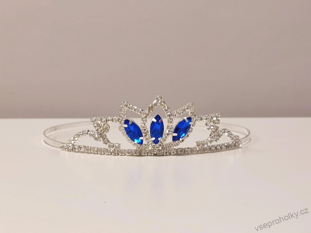 Princeznovská korunka ELZA - stříbrná s kamínky