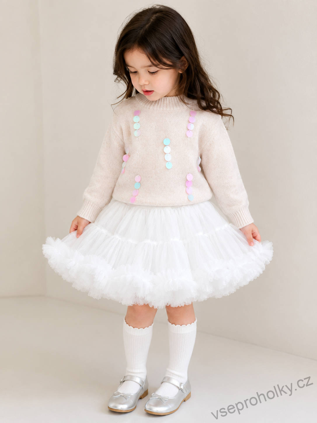 Nadýchaná tutu sukně – bílá