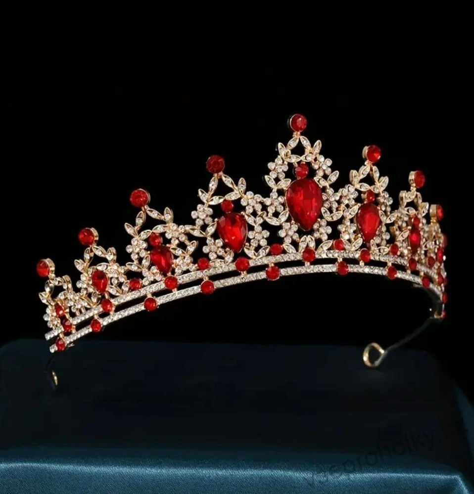 Luxusní červená kovová korunka