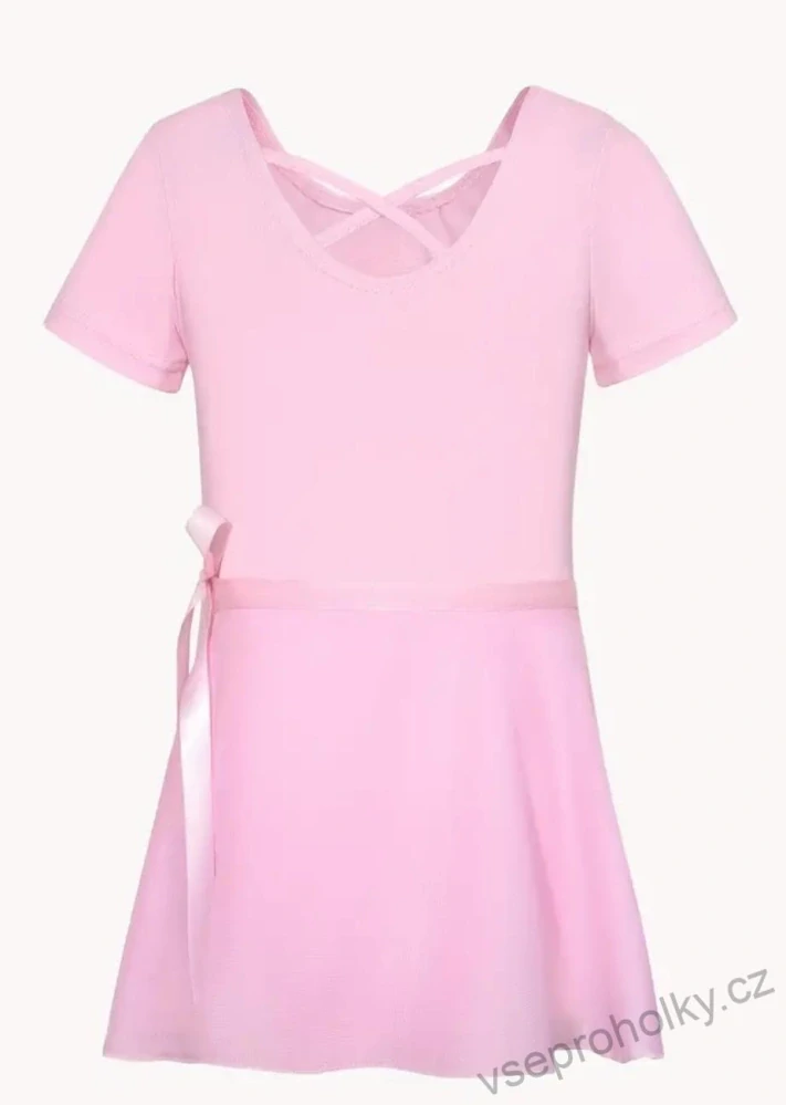Dětský baletní trikot se sukní světle růžový