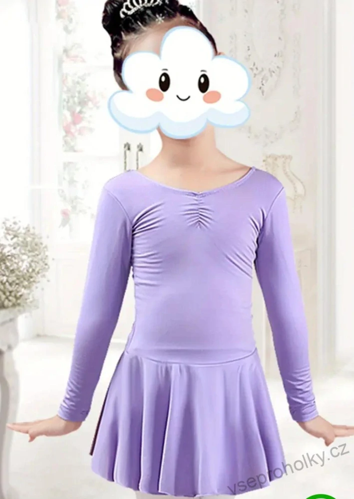 Trikot s dlouhým rukávem a sukýnkou fialová