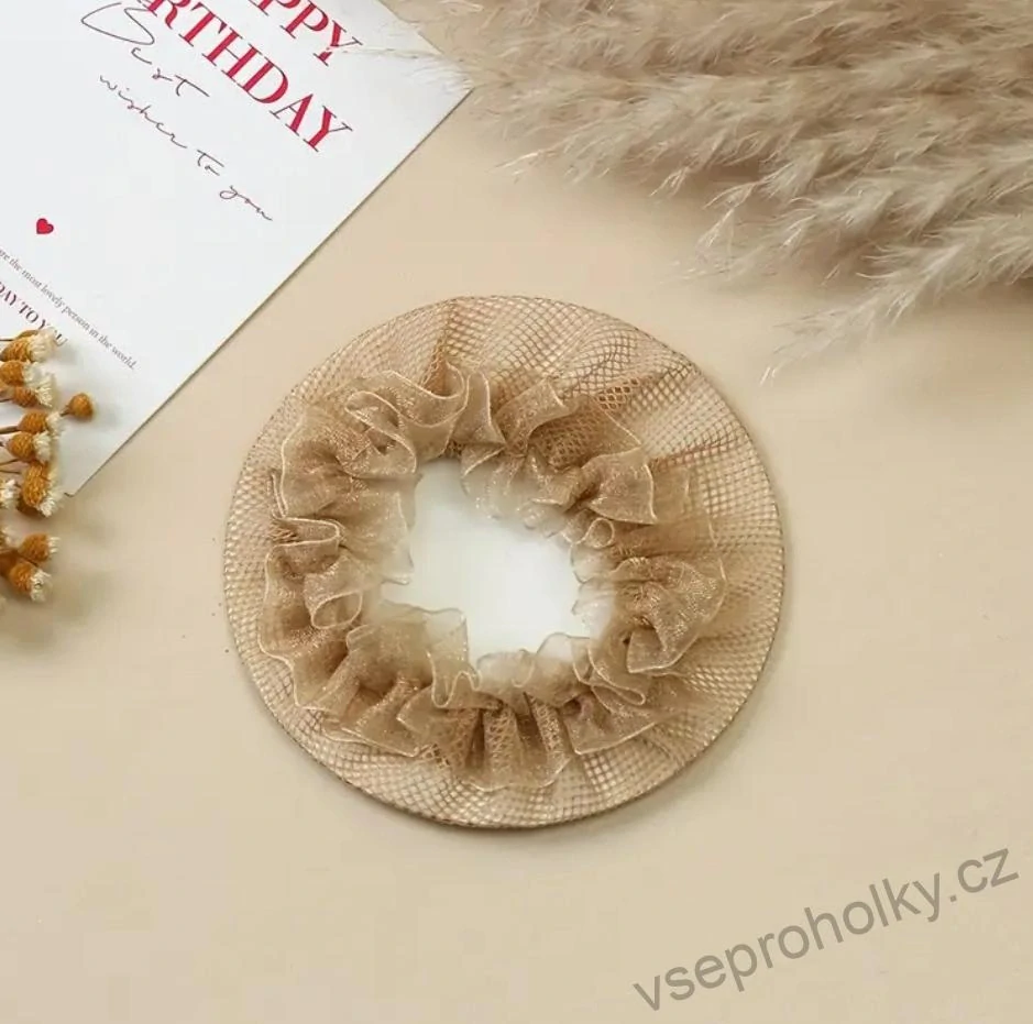 Síťka na drdol – béžová, univerzální velikost