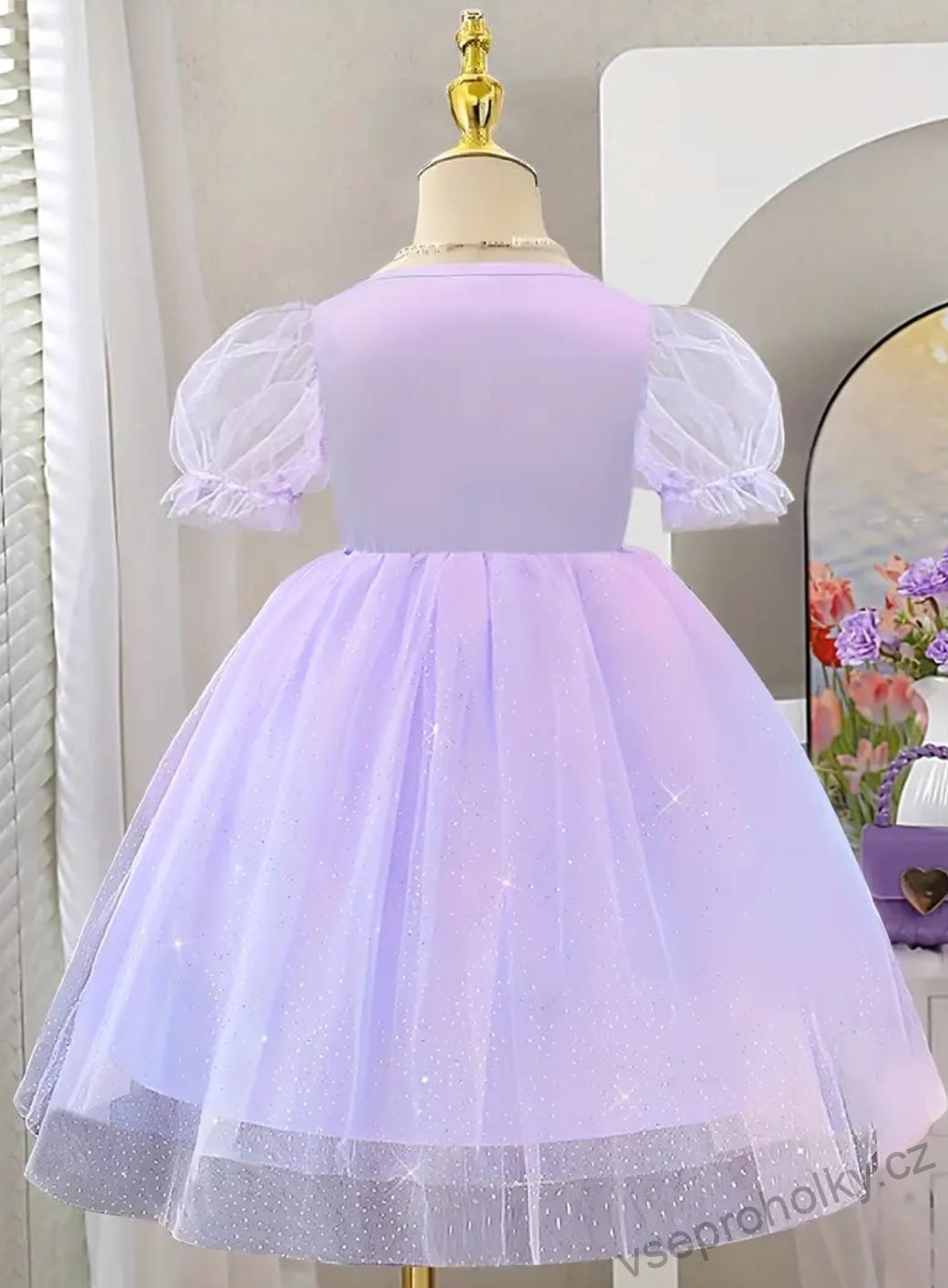 Dívčí Světle fialové princeznovské šatičky Ariel