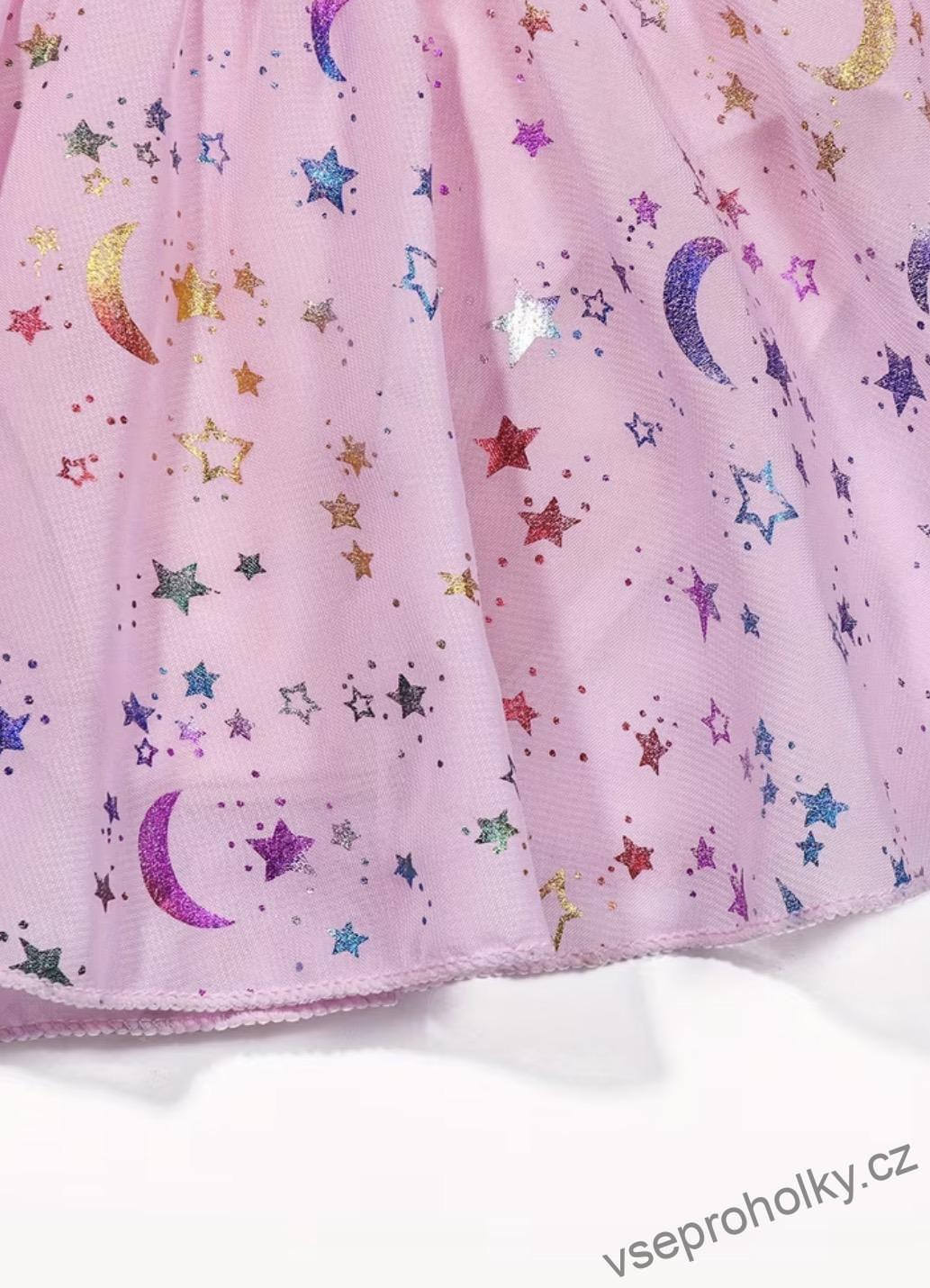 Dívčí trikot s dlouhým rukávem a sukýnkou - růžový