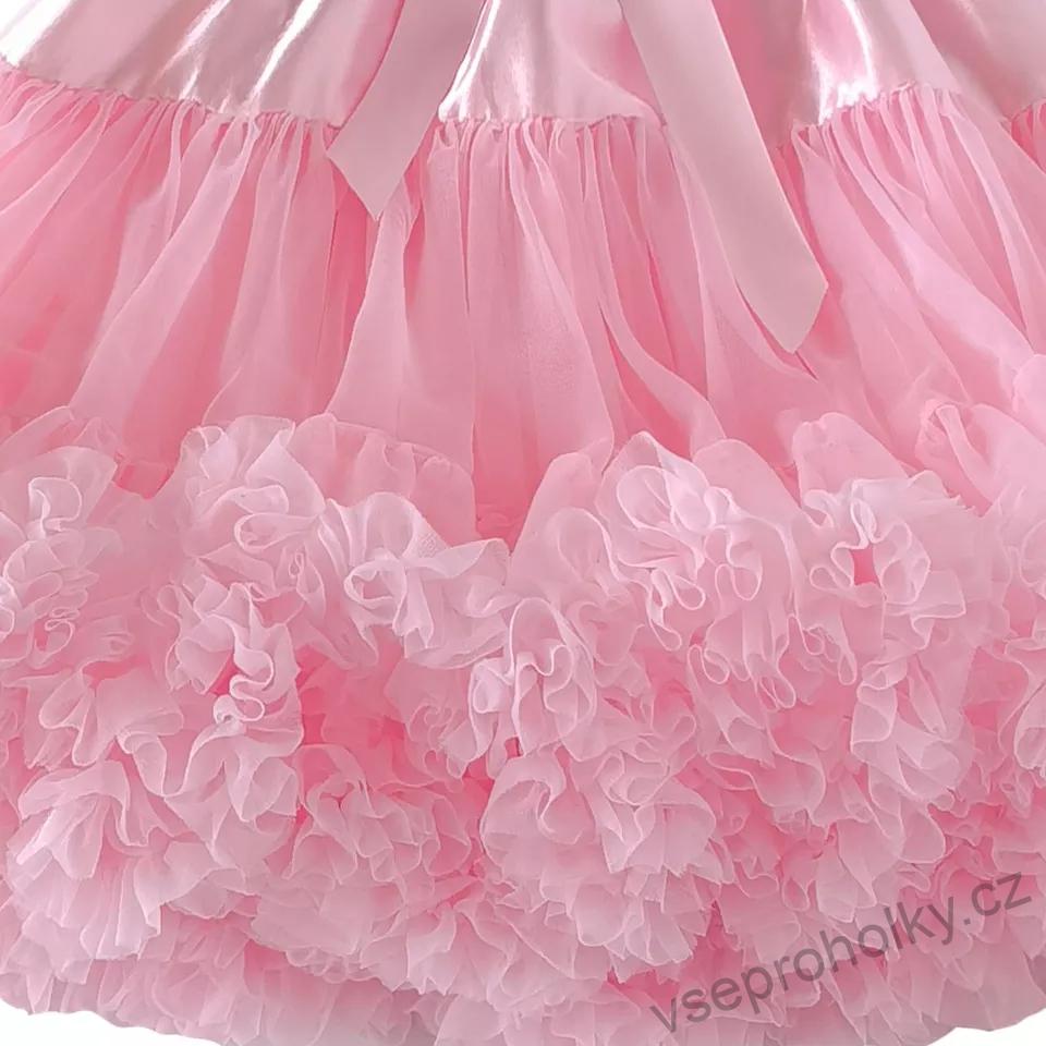 Růžová tutu petti šifónová dolly sukně pro dospělé a starší dívky, 45cm 