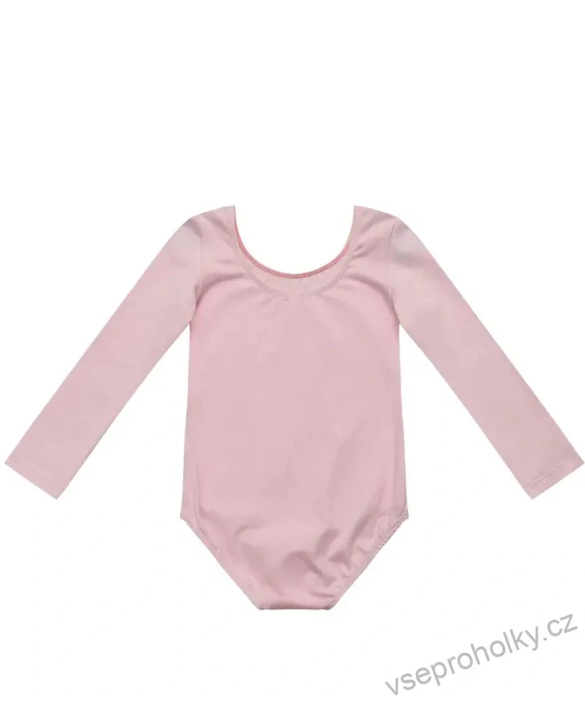 Růžový  bavlněný gymnastický taneční dres 