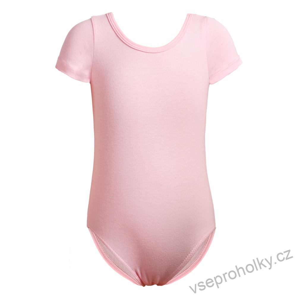 Dívčí baletní trikot ze sukní světle růžový