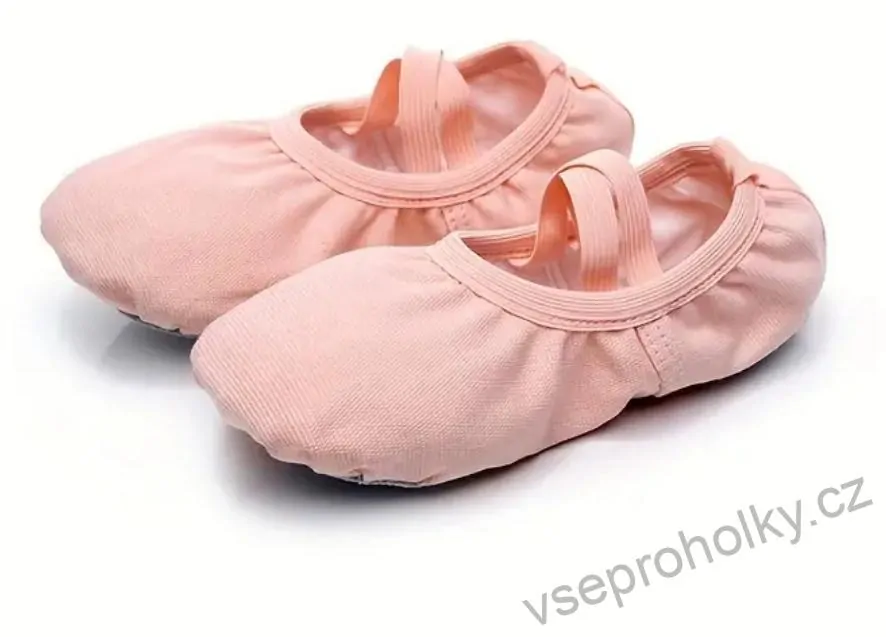 Plátěné měkké baletní taneční piškoty Světle růžová