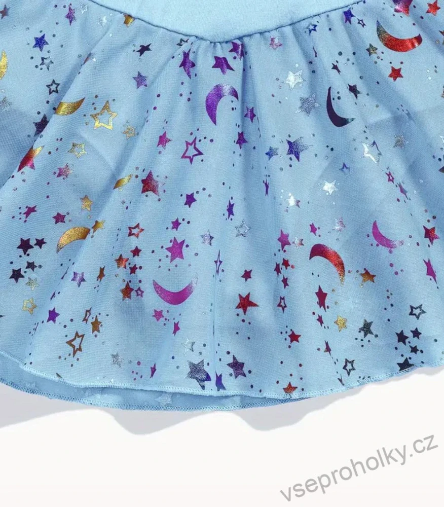 Dívčí baletní dres se sukénkou modrý