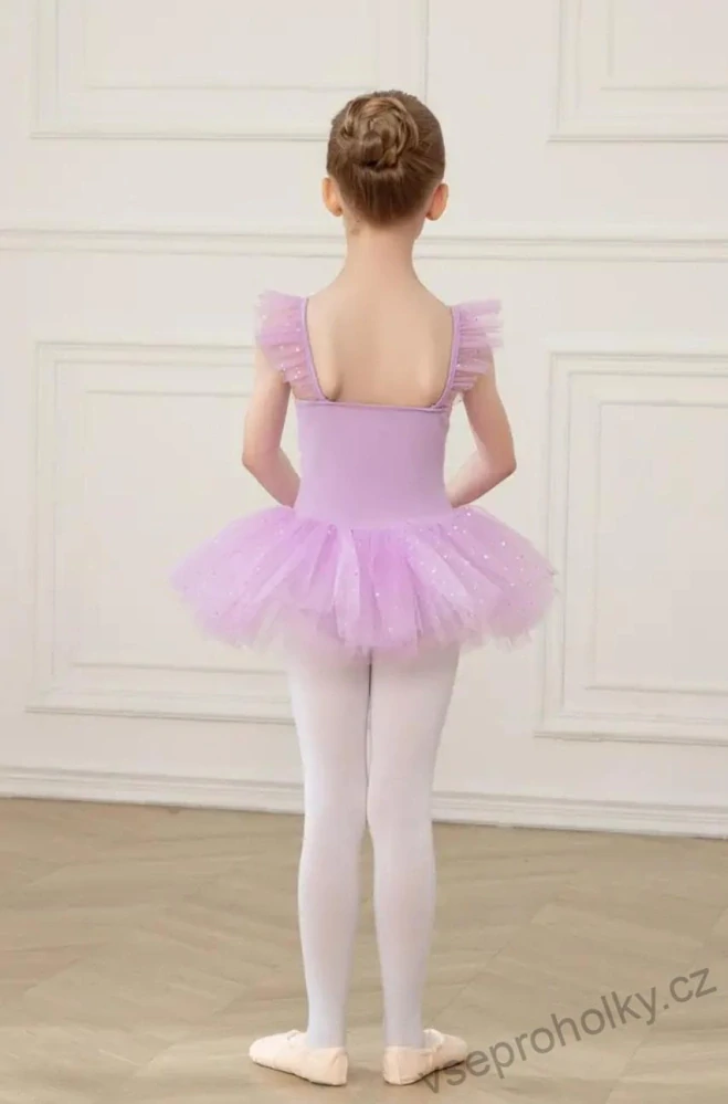 Dívčí baletní trikot s tutu sukénkou fialový
