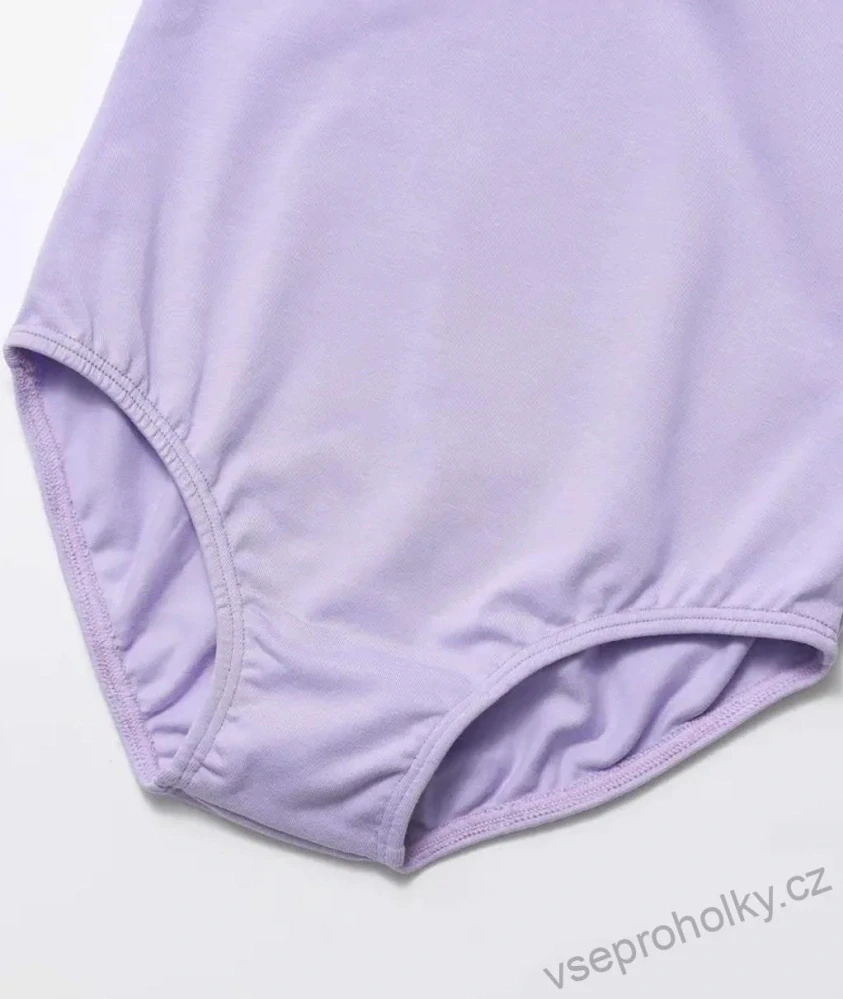 Fialový bavlněný gymnastický taneční dres 