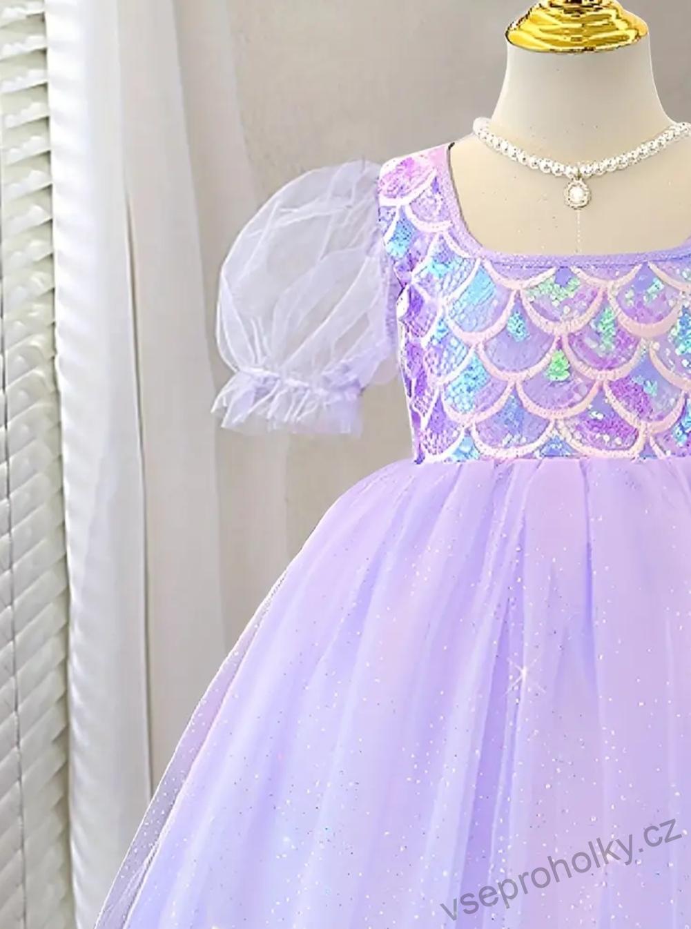 Dívčí Světle fialové princeznovské šatičky Ariel