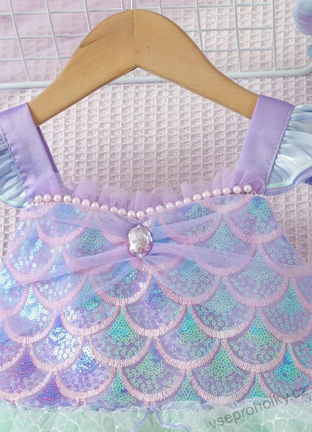 Dívčí princeznovské šaty Mořská víla Ariel