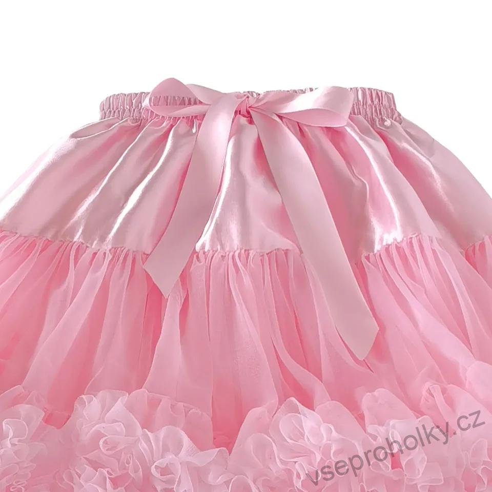 Růžová tutu petti šifónová dolly sukně pro dospělé a starší dívky, 45cm 