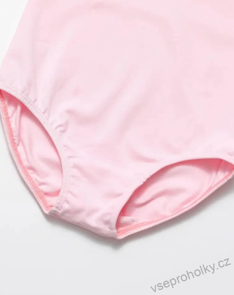 Růžový  bavlněný gymnastický taneční dres 
