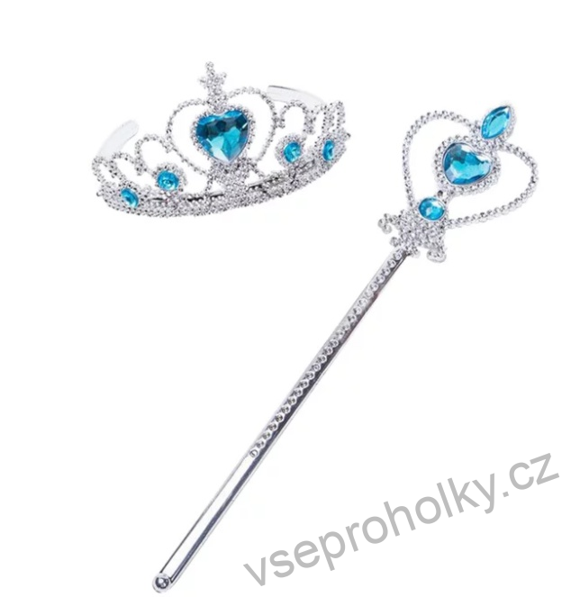 Doplňky Elza, set 3 kusů (Frozen) ČELENKA, HŮLKA, RUKAVICE