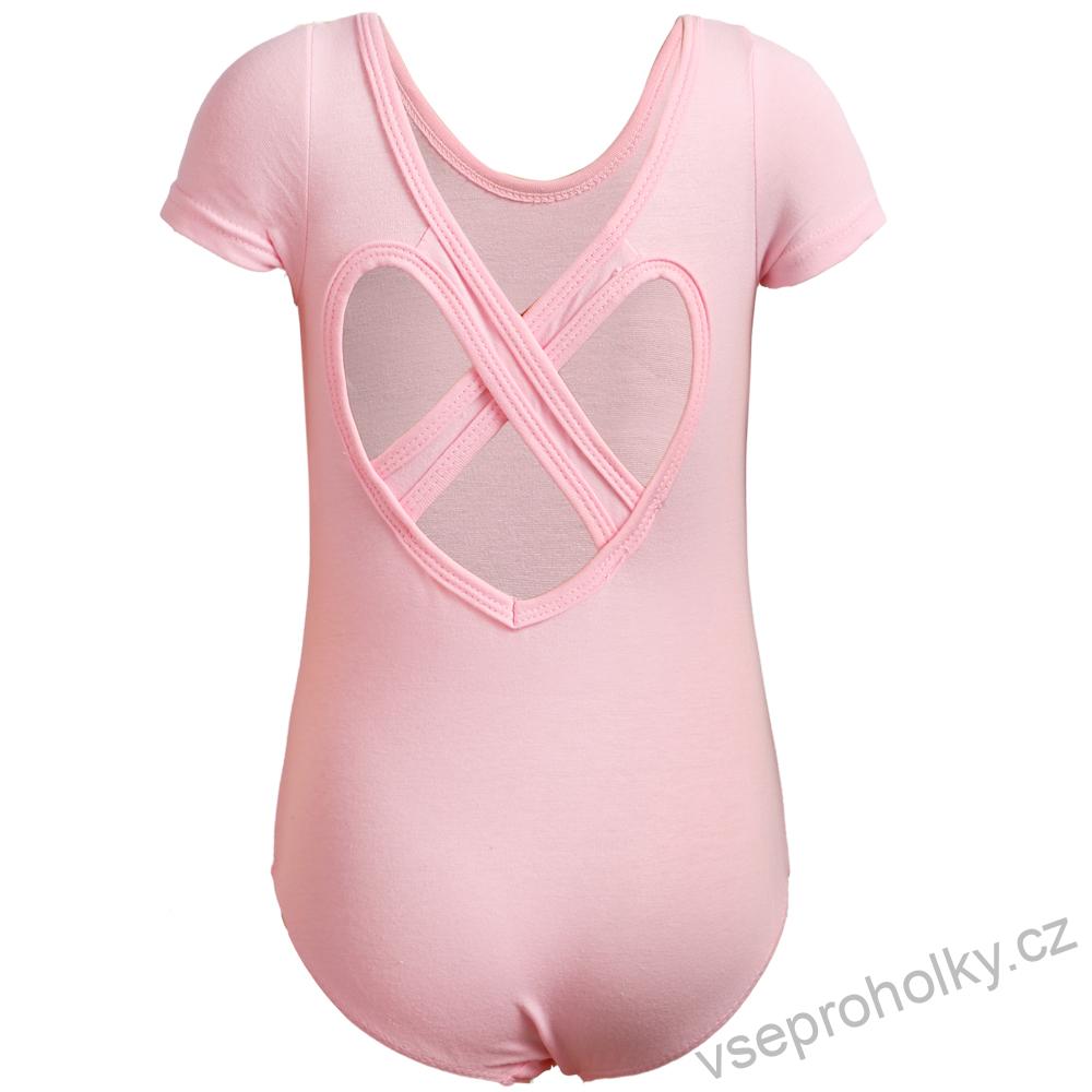 Dívčí baletní trikot ze sukní světle růžový