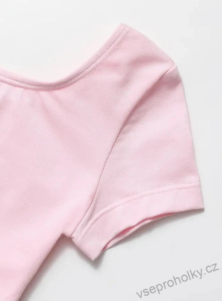 Dívčí bavlněný trikot s krátkým rukávem, růžová