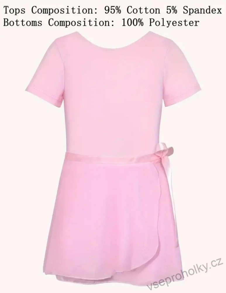 Dětský baletní trikot se sukní světle růžový