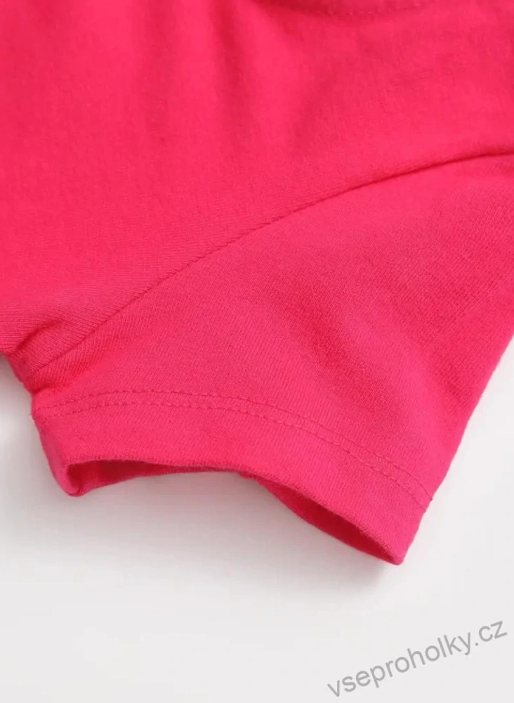 Dívčí bavlněný trikot s krátkým rukávem, růžová