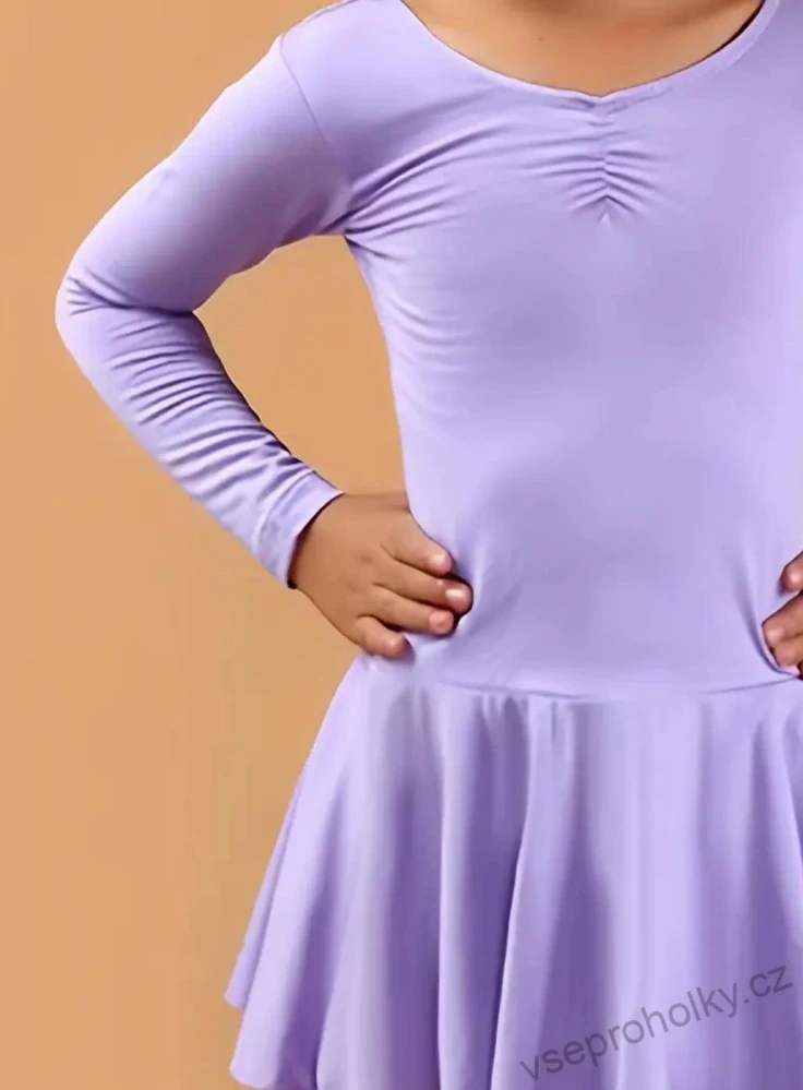 Trikot s dlouhým rukávem a sukýnkou fialová