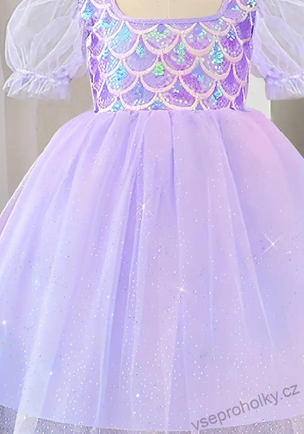 Dívčí Světle fialové princeznovské šatičky Ariel