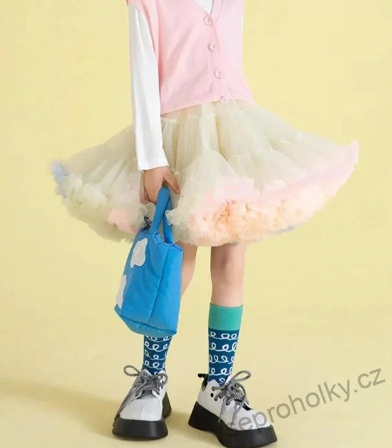 Dívčí tutu sukně - kremová