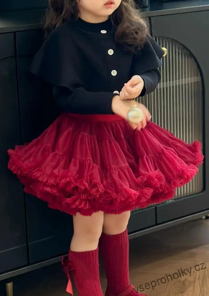 Dívčí tutu sukně - vínová