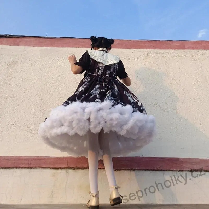 Bílá tutu petti šifónová dolly sukně pro dospělé a starší dívky, 45cm
