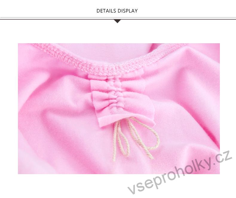 Světle růžový bavlněný dres s krátkým rukávem tylovou sukní
