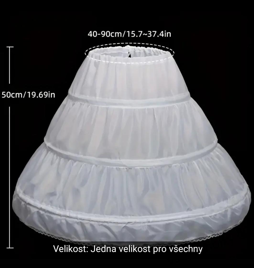 Bílá spodnička se třemi obručemi 50cm