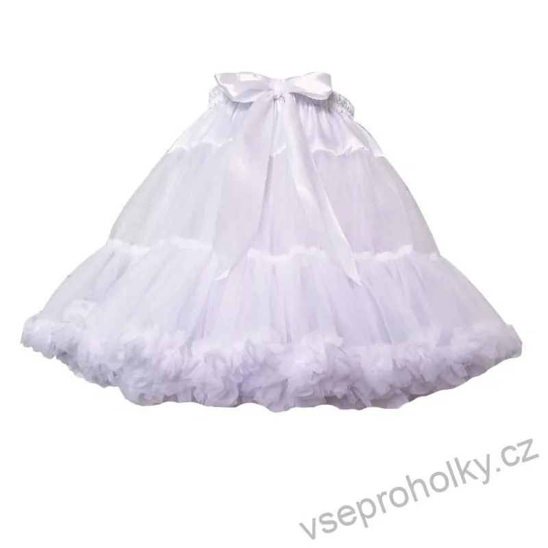 Bílá tutu petti šifónová dolly sukně pro dospělé a starší dívky, 45cm