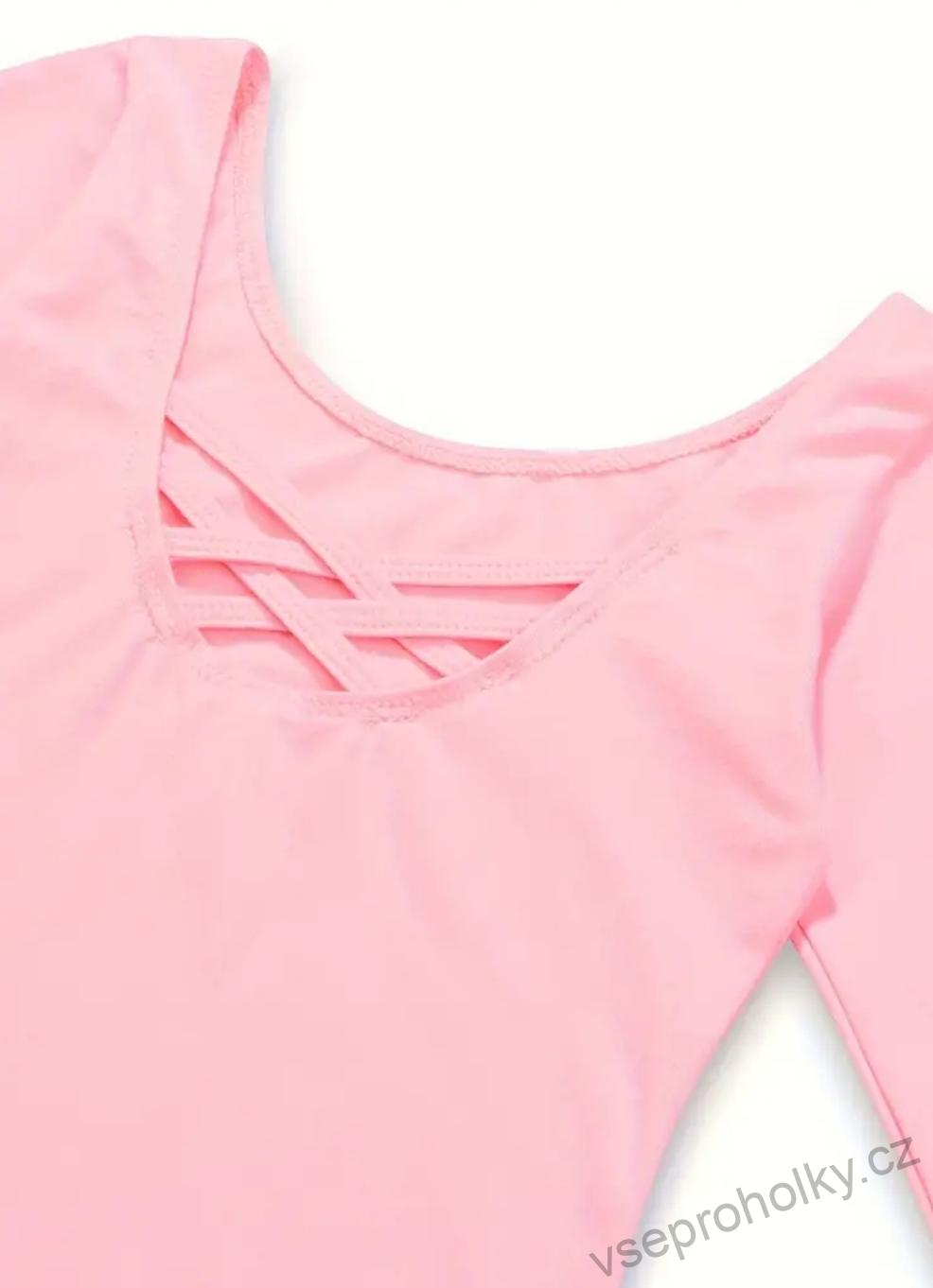 Dívčí baletní trikot se sukní růžový