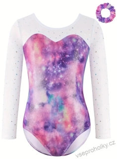 Dívčí gymnastický dres s dlouhým rukávem
