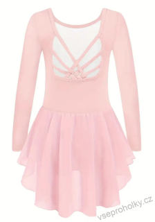 Dívčí trikot s šifonovou sukní  - růžový