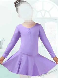 Trikot s dlouhým rukávem a sukýnkou fialová