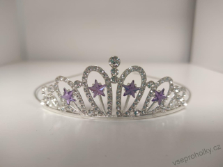 Čelenka princeznovská korunka s fialovými kamínky