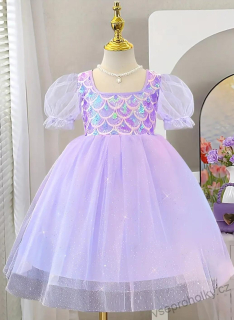 Dívčí Světle fialové princeznovské šatičky Ariel
